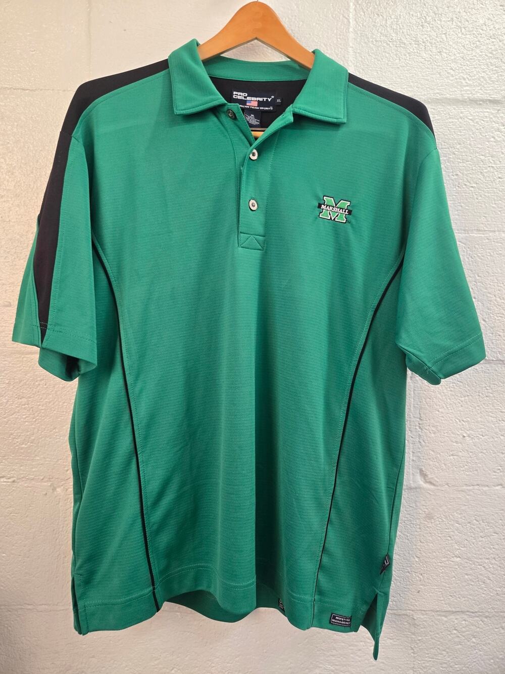 Marshall University Thundering Herd Men's XL Green Polo Pro Celebrity